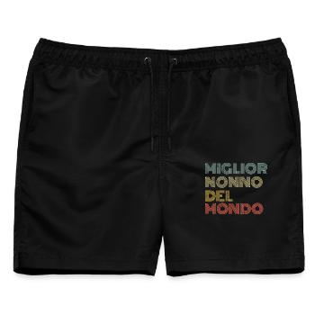 Miglior Nonno Del Mondo - Männer Badeshorts - Schwarz - Vorne - AI Model Male 178 light (178cm)