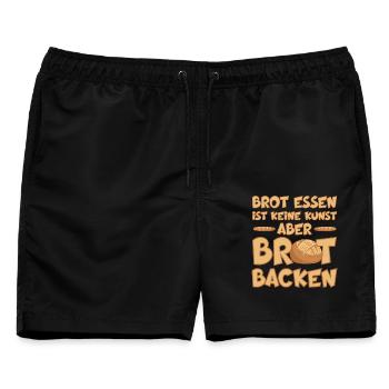 BROT BACKEN IST EINE KUNST - Männer Badeshorts - Schwarz - Vorne - AI Model Male 178 light (178cm)
