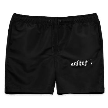 Fischerei Evolution Silhouette - Männer Badeshorts - Schwarz - Vorne - AI Model Male 178 light (178cm)