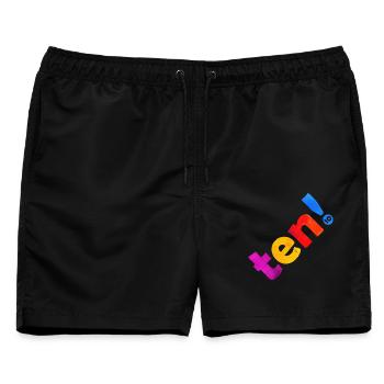 ZEHN 10 JAHRE 10. GEBURTSTAG - Männer Badeshorts - Schwarz - Vorne - AI Model Male 178 light (178cm)