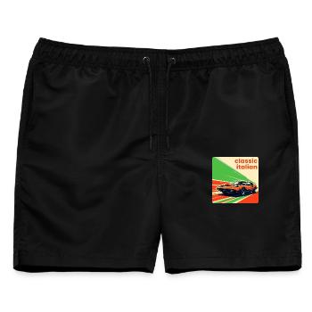 Klassischer italienischer Sportwagen - Männer Badeshorts - Schwarz - Vorne - AI Model Male 178 light (178cm)