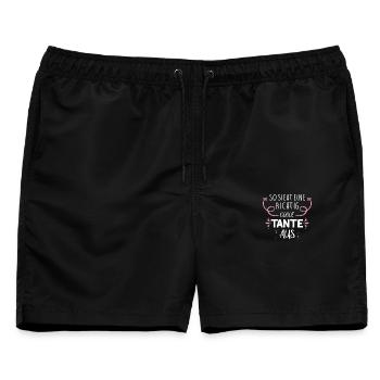 So sieht eine richtig coole Tante aus - Männer Badeshorts - Schwarz - Vorne - AI Model Male 178 light (178cm)