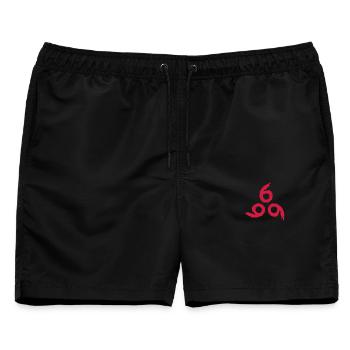 666 Satan Symbol Böse Teufel - Männer Badeshorts - Schwarz - Vorne - AI Model Male 178 light (178cm)