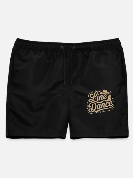 Line Dance mein Hobby - meine Passion - mein Ding - Männer Badeshorts - Schwarz