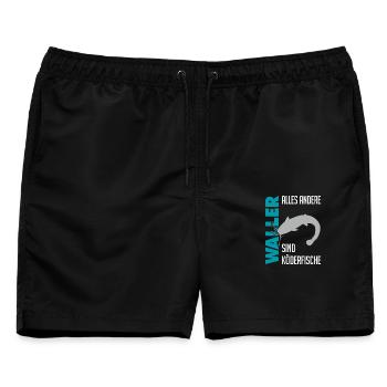Wels fischen Kampf mit dem starken Wels - Männer Badeshorts - Schwarz - Vorne - AI Model Male 178 light (178cm)