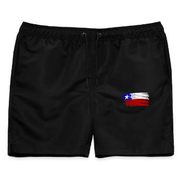 Chile Flag Flagge painted gemalt - Männer Badeshorts - Schwarz - Vorne - AI Model Male 178 light (178cm)