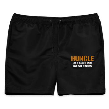 Huncle Like Regular Uncle - Männer Badeshorts - Schwarz - Vorne - AI Model Male 178 light (178cm)