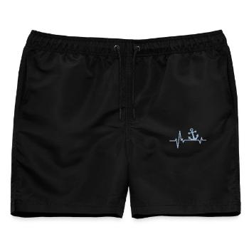 Anker - Männer Badeshorts - Schwarz - Vorne - AI Model Male 178 light (178cm)