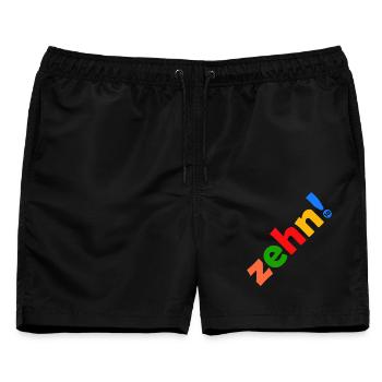 ZEHN 10 JAHRE 10. GEBURTSTAG - Männer Badeshorts - Schwarz - Vorne - AI Model Male 178 light (178cm)