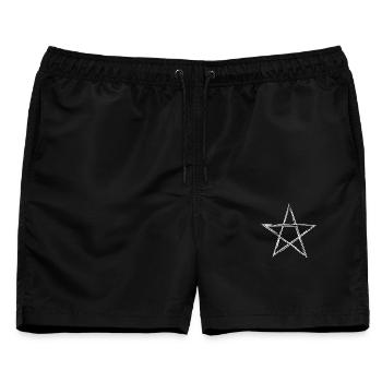 Pentagramm - Männer Badeshorts - Schwarz - Vorne - AI Model Male 178 light (178cm)