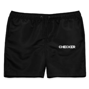 Checker - Männer Badeshorts - Schwarz - Vorne - AI Model Male 178 light (178cm)