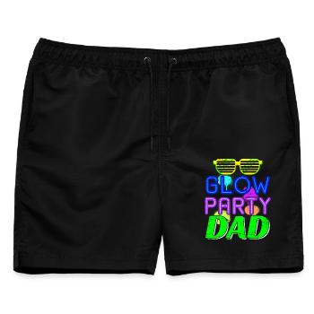 Glow Party Dad - Männer Badeshorts - Schwarz - Vorne - AI Model Male 178 light (178cm)