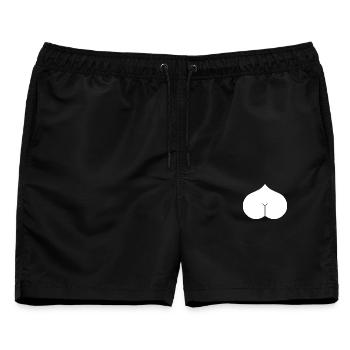 Arsch Herz Popo - Männer Badeshorts - Schwarz - Vorne - AI Model Male 178 light (178cm)