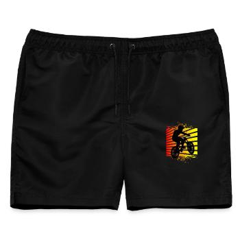 Mountainbike Mountainbiker - Männer Badeshorts - Schwarz - Vorne - AI Model Male 178 light (178cm)