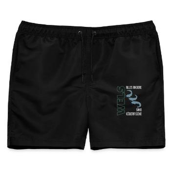 Wels angeln Waller fischen Sportfischen auf Wels - Männer Badeshorts - Schwarz - Vorne - AI Model Male 178 light (178cm)