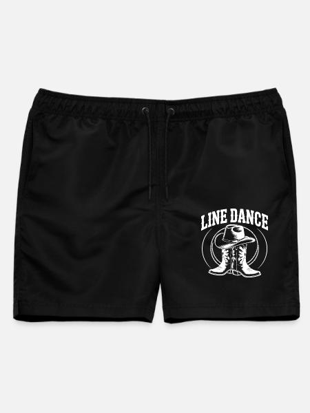 Line Dance mein Hobby - meine Passion - mein Ding - Männer Badeshorts - Schwarz