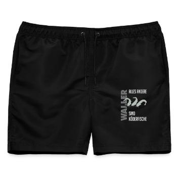 Wels fischen Kampf mit dem starken Wels - Männer Badeshorts - Schwarz - Vorne - AI Model Male 178 light (178cm)