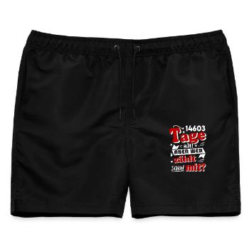Geburtstag 40 Jahre Tage alt Happy Birthday - Männer Badeshorts - Schwarz - Vorne - AI Model Male 178 light (178cm)