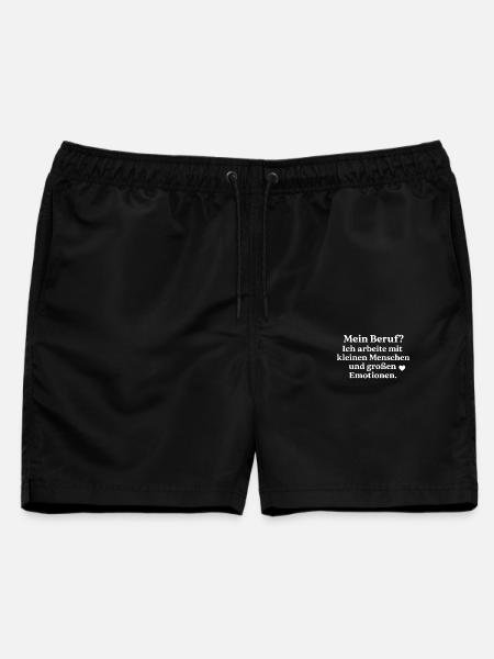 Kleine Menschen - Große Emotionen (weiß) - Männer Badeshorts - Schwarz