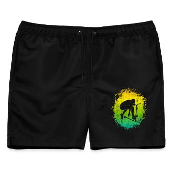Scooter Stunt Roller Stuntroller Tretroller - Männer Badeshorts - Schwarz - Vorne - AI Model Male 178 light (178cm)