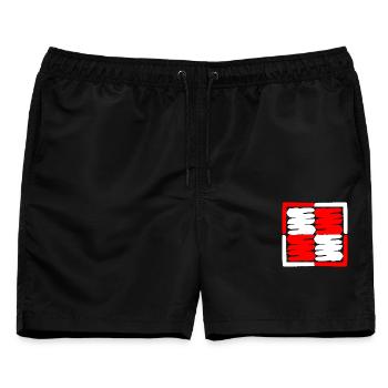 Polska Kokarde painted - Männer Badeshorts - Schwarz - Vorne - AI Model Male 178 light (178cm)