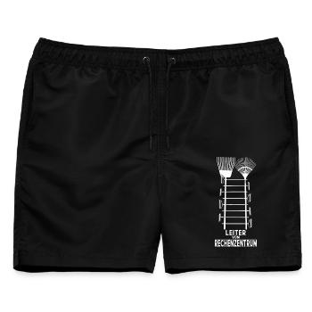 LEITER VOM RECHENZENTRUM - Männer Badeshorts - Schwarz - Vorne - AI Model Male 178 light (178cm)