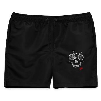 skull cyclist dark - Männer Badeshorts - Schwarz - Vorne - AI Model Male 178 light (178cm)
