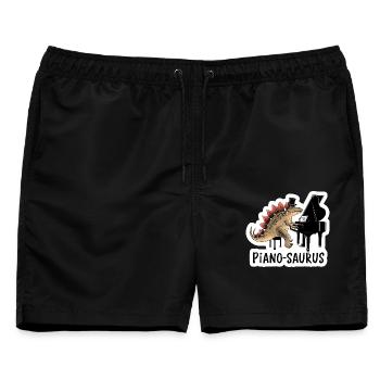 Pianosaurus Dino Klavier Spieler - Männer Badeshorts - Schwarz - Vorne - AI Model Male 178 light (178cm)