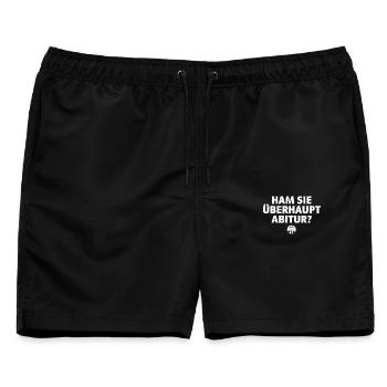 FJS - abitur.white - Männer Badeshorts - Schwarz - Vorne - AI Model Male 178 light (178cm)