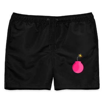 Bombe Symbol Rosa - Männer Badeshorts - Schwarz - Vorne - AI Model Male 178 light (178cm)