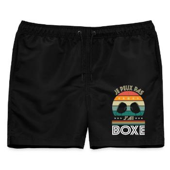 I Can't I Boxing - Boxer Geschenkidee - Männer Badeshorts - Schwarz - Vorne - AI Model Male 178 light (178cm)
