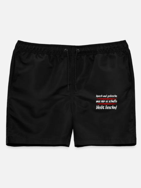 Sächsischer Dialekt Spruch Sachsen Humor - Männer Badeshorts - Schwarz
