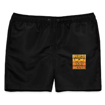 Nerds do it better Nerd Computerfreak geek - Männer Badeshorts - Schwarz - Vorne - AI Model Male 178 light (178cm)