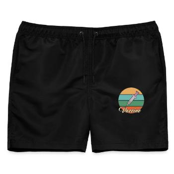 Geimpft - Männer Badeshorts - Schwarz - Vorne - AI Model Male 178 light (178cm)