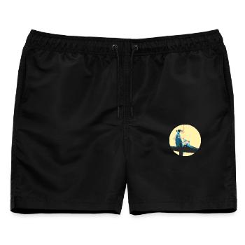 chilling Katta - retro - Lemur - Affe - Halbaffe - - Männer Badeshorts - Schwarz - Vorne - AI Model Male 178 light (178cm)