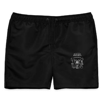 Schonend behandeln 60 Jahre Geschenk Geburtstag - Männer Badeshorts - Schwarz - Vorne - AI Model Male 178 light (178cm)