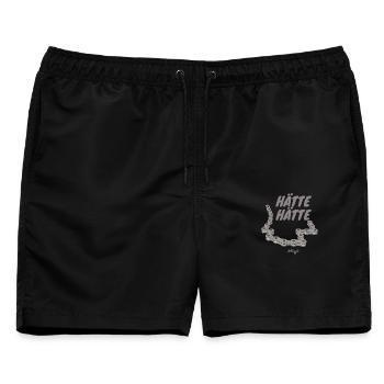 Hätte Hätte Fahrradkette Lustig Fun Motiv - Männer Badeshorts - Schwarz - Vorne - AI Model Male 178 light (178cm)
