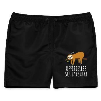 Offizielles Schlafshirt Schlafanzug Faultier - Männer Badeshorts - Schwarz - Vorne - AI Model Male 178 light (178cm)