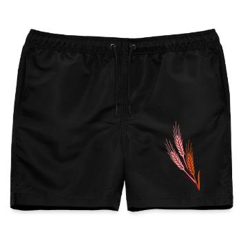 Getreide 4 Bauer farmer grain - Männer Badeshorts - Schwarz - Vorne - AI Model Male 178 light (178cm)