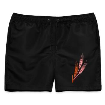 Getreide 3 grain farm farmer cereales - Männer Badeshorts - Schwarz - Vorne - AI Model Male 178 light (178cm)