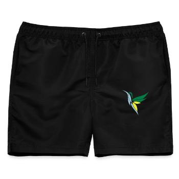 Kolibri hummingbird 3-farbig - Männer Badeshorts - Schwarz - Vorne - AI Model Male 178 light (178cm)