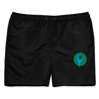 Physio 5 Logo - Männer Badeshorts - Schwarz - Vorne - AI Model Male 178 light (178cm)