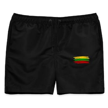 Litauen Lithuania Flag Flagge painted Lietuva - Männer Badeshorts - Schwarz - Vorne - AI Model Male 178 light (178cm)