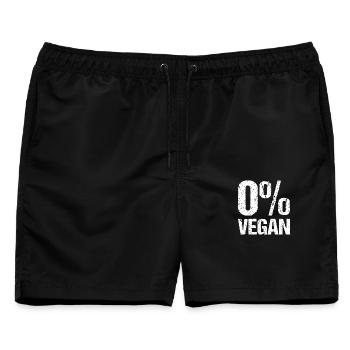 0 Prozent Vegan Fleischesser Anti Vegan - Männer Badeshorts - Schwarz - Vorne - AI Model Male 178 light (178cm)