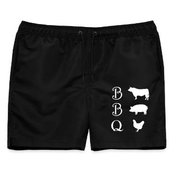 BBQ - Männer Badeshorts - Schwarz - Vorne - AI Model Male 178 light (178cm)