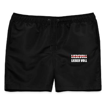 Liebevoll Lieber Voll Wortspiel Alkohol - Männer Badeshorts - Schwarz - Vorne - AI Model Male 178 light (178cm)