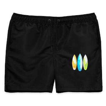 Vamos a la playa. - Männer Badeshorts - Schwarz - Vorne - AI Model Male 178 light (178cm)