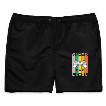 Gaming Videogame Videospiel Computerspiel Design - Männer Badeshorts - Schwarz - Vorne - AI Model Male 178 light (178cm)
