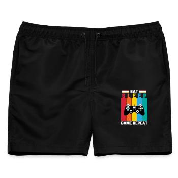 My Hobby is Gaming Videospiel Videogame Motiv - Männer Badeshorts - Schwarz - Vorne - AI Model Male 178 light (178cm)