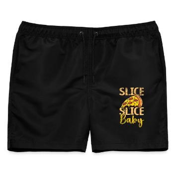 Slice Slice Baby Pizza Italienisches Essen Pizza E - Männer Badeshorts - Schwarz - Vorne - AI Model Male 178 light (178cm)